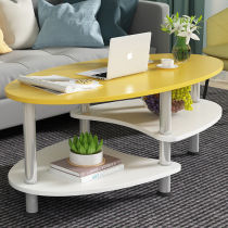 Length 60 80110 80110 40 40 60 60 50cm imitation solid wood small tea table Nordic tea table Living room Double oval edge a few