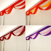 Creative wedding room living room decoration ribbon pull flower stair handrail happy letter wave flag set wedding supplies