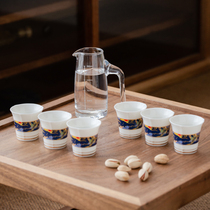 Ceramic wine glass flask with scale wine divider six Cup wine glass set high-end home restaurant drinking cup