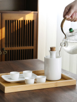 Sheep Jade white porcelain wine Wine Wine Wine old-fashioned nostalgic hot wine Japanese set box warm yellow wine jug