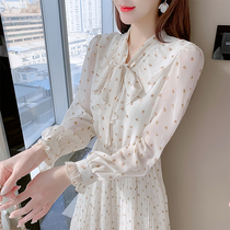 Sandro Moscoloni2022 spring summer style with broken floral dress for waist temperament butterfly knot snow-spinning sweet dress