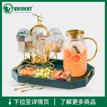 Light and luxurious glass teacup kettle mug cup with suit home living room drinking water glass family tea set whole set Nordic