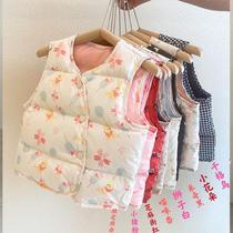 Childrens down vest boy warm inner tank winter light baby wearing baby horse clip shoulder girl vest