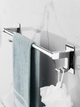 Towel rack non-perforated toilet stainless steel bath towel rack bathroom hanging rack toilet rack towel bar single rod