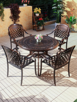 Outdoor cast aluminum table and chair Garden Outdoor garden leisure furniture Wrought iron three-five-piece combination open-air balcony table and chair
