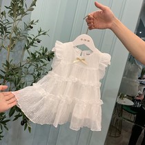 Girls 2021 new summer dress female baby princess dress foreign style puffy skirt skirt small children dress baby dress thin