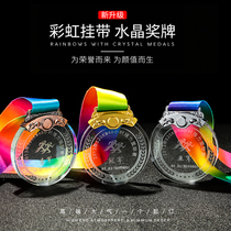 Crystal medal trophy custom custom games competition Marathon gold medal listing commemorative medal badge production