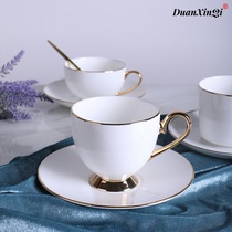 New European high-grade ceramic bone China office couple coffee cup Afternoon tea cup Milk cup with dish spoon