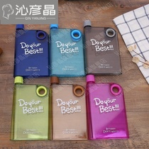 Korean version of net red A5 ring transparent flat outdoor portable book Water Cup plastic wine bottle flat notebook kettle