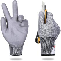 Cross-border exploits PU-coated anti-cutting 5-level knitted glove garden wear-proof domestic industrial antistatic gloves