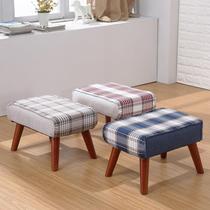 New fabric shoe stool creative solid wood stool fashion sofa stool household low stool clothing store try shoe stool