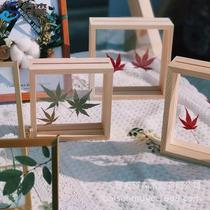 Wooden photo frame double layer acrylic insect plant specimen frame 6 inch square photo dry flower diy swing table frame