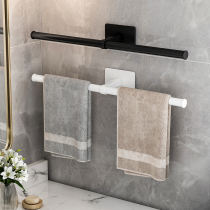 Simple towel rack toilet non-perforated storage rack bathroom wall hanging creative bilateral single bar bath towel rack storage