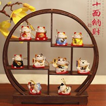 Zhaocai cat ornaments car small mini ceramic cute cat wedding home living room shop opening creative gifts