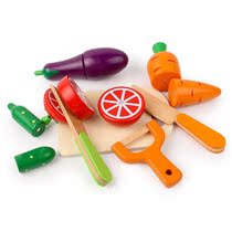 Cut fruit toys wooden magnetic vegetables Chile see toys 3 years old children play home kitchen baby set
