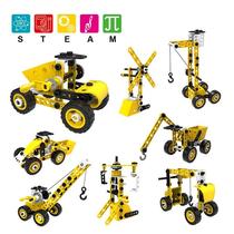 STEM disassembly and assembly toy car detachable puzzle soft glue assembly engineering vehicle children screw screw assembly DIY