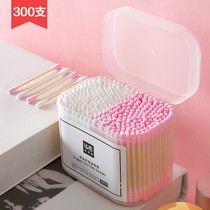 Cotton swab ear-piercing makeup makeup remover makeup aseptic disinfection Household cotton swab double-headed wooden stick disposable pointed cotton swab