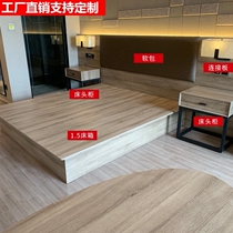 Guesthouse Bed Customised Rental Room Punctuaed Double Man Bed Single Hotel Special Bed full set of factory direct hotel furniture