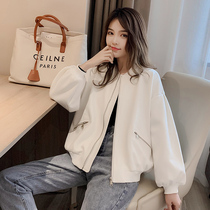 Baseball uniform womens spring and autumn jacket 2021 New Korean version of loose little man Joker casual jacket short top