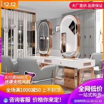 Barbershop mirror table Hair salon special single and double-sided beauty salon mirror trendy net red hair cutting hot dyeing table with lamp