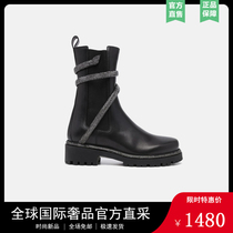 Rene Caovilla RC autumn and winter new leather vintage English locomotive Martin boots winding belt design short boots