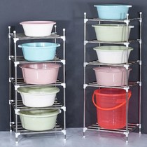 Stainless steel toilet basin rack washbasin rack basin storage rack floor bathroom kitchen rack pot rack