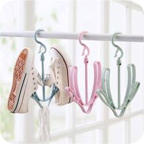 Drying shoe rack Balcony window hanging shoe rack Household windproof hook drying shoe artifact small storage hanger