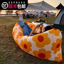 Outdoor Lazy Inflatable Sofa Folding Portable Air Cushion Bed Picnic Camping Net Red Mattress Air Bed Free Inflatable