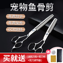 Pet beauty scissors haircut artifact professional Fishbone scissors Teddy than bear dog shearing special thin tooth scissors