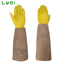 Argon arc welding for long sheep skin gloves gardening bee anti-cutting anti-seismic and shock absorption