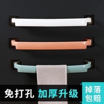 Towel rack non-punching toilet bathroom hanging towel rack wall hanging creative simple adhesive hook single pole bath towel