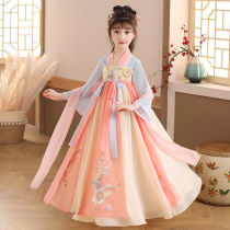 Girls summer dress 2021 new childrens summer dress Hanfu girl foreign style princess skirt childrens dress summer