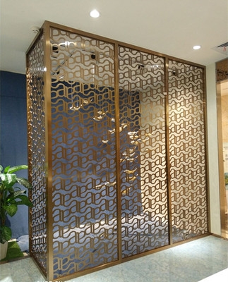Stainless steel screen partition customized metal grid carved partition stainless steel screen flower grid hotel flower grid