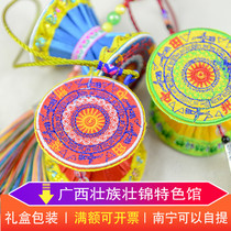 Guangxi Zhuang characteristic embroidery pendant cloth art bronze drum pattern Zhuangjin national business gifts souvenir handicrafts