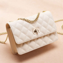 Shoulder bag 2021 new wild small ck female bag Xia lingge chain bag female summer crossbody female real leather small fragrance
