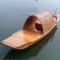 Wooden creative black boat boat boat boat special scenic spot eating wooden boat boat shooting sightseeing boat theme
