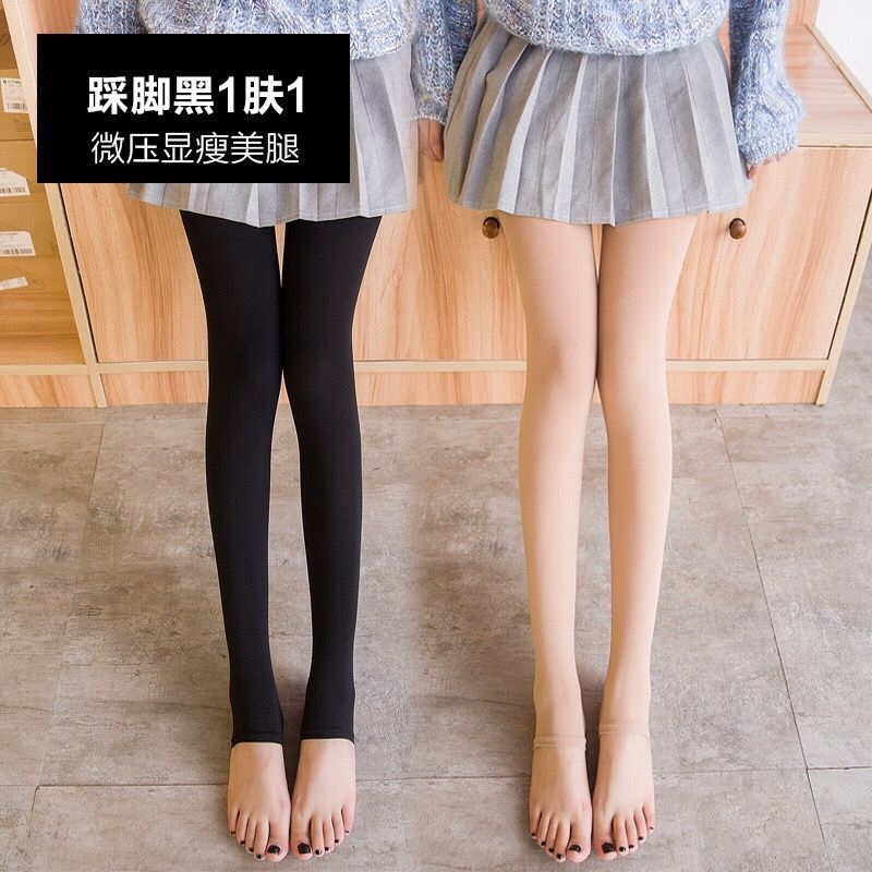 No trace of warm natural small feet gray flesh color stretch black autumn pants Small naked pencil leggings sense of black 