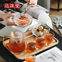 Japanese flower teapot set living room afternoon tea tea set household tea separation health pot teapot glass teacup