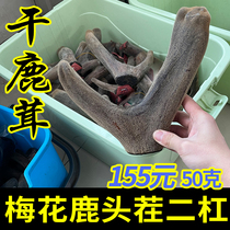  Deer antler pruning dried sika deer velvet Male male blood-containing slices soaked in wine Chinese herbal medicine authentic head stubble two bars