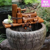 Humidification ornament room small rockery bamboo water water pump garden office bonsai