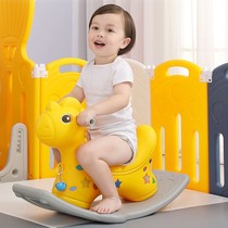 Baby rocking horse Small Trojan horse Children rocking horse One-year-old baby birthday gift Trojan toy car Adults can sit