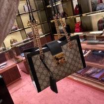 Official recommendation Gucci Gucci Gucci classic Padlock womens bag old flower canvas small hardware film suitable