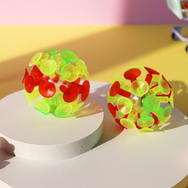 Early Education kindergarten childrens luminous interactive flash card card throw ball sticky ball toy English teaching aids suction ball