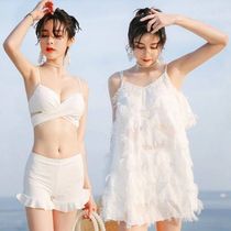 Swimsuit 2021 new hot spring female style split bikini cover belly small breasts gather three sets of Korean fairy fan