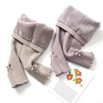 Girls leggings plush thick cotton extra thick integrated velvet winter style extra thick lamb velvet foreign wear long pants