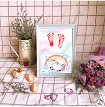 Baby memorabilia hand footprints not far away guaranteed letter of agreement daughter newborn baby full moon 100 days to mark foot print