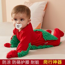 Baby Crawling Suit Tug Climbing Suit New Zipped Baby One-piece Clothes Wipe Ground Floor Anti Dirty Spring Autumn Winter Thick