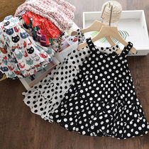 Girls dress cotton silk skirt sundress childrens 2021 new beach summer dress female baby princess skirt Western style