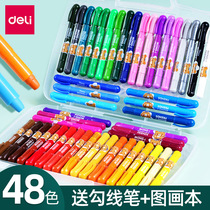Delei rotating oil painting stick dazzling color stick oil painting stick primary school crayon brush painting brush safe washable kindergarten coloring pen brush brush not dirty hand water soluble children color crayon
