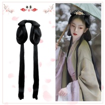 Cloud ancient costume Hanfu style wig fairy lazy one-piece bow belt hair bunch soft hair band photo COS